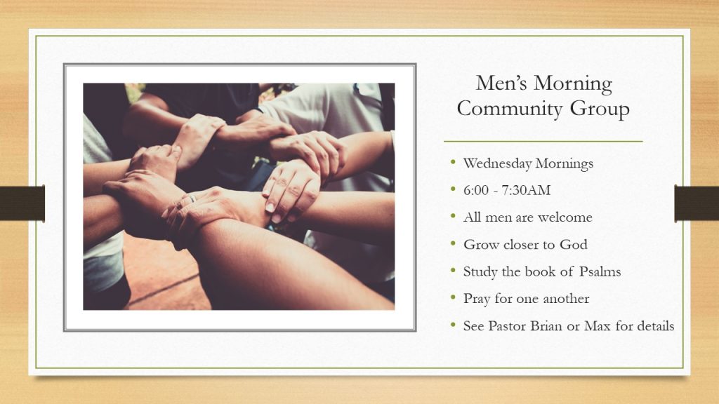 Men’s Morning Community Group